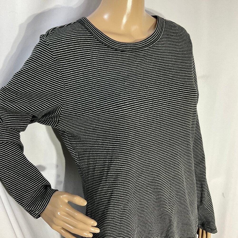 Sonoma Sz XL 3/$16 Black & White Everyday Stripe Knit Top Long Sleeves Womens